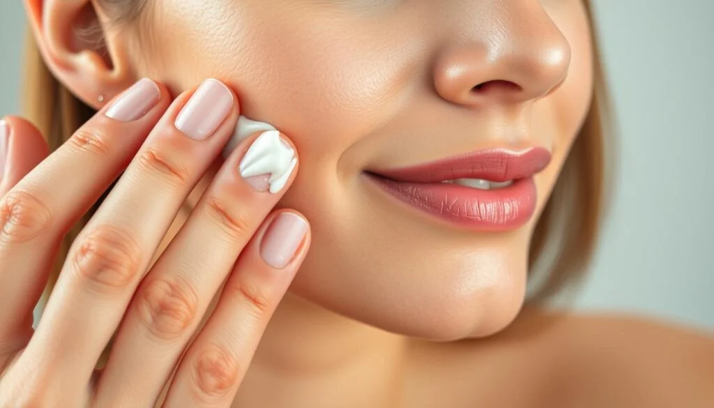 aplicação de hidratante facial Hidratante Facial para Pele Oleosa: Como Escolher sem Pesar na Pele